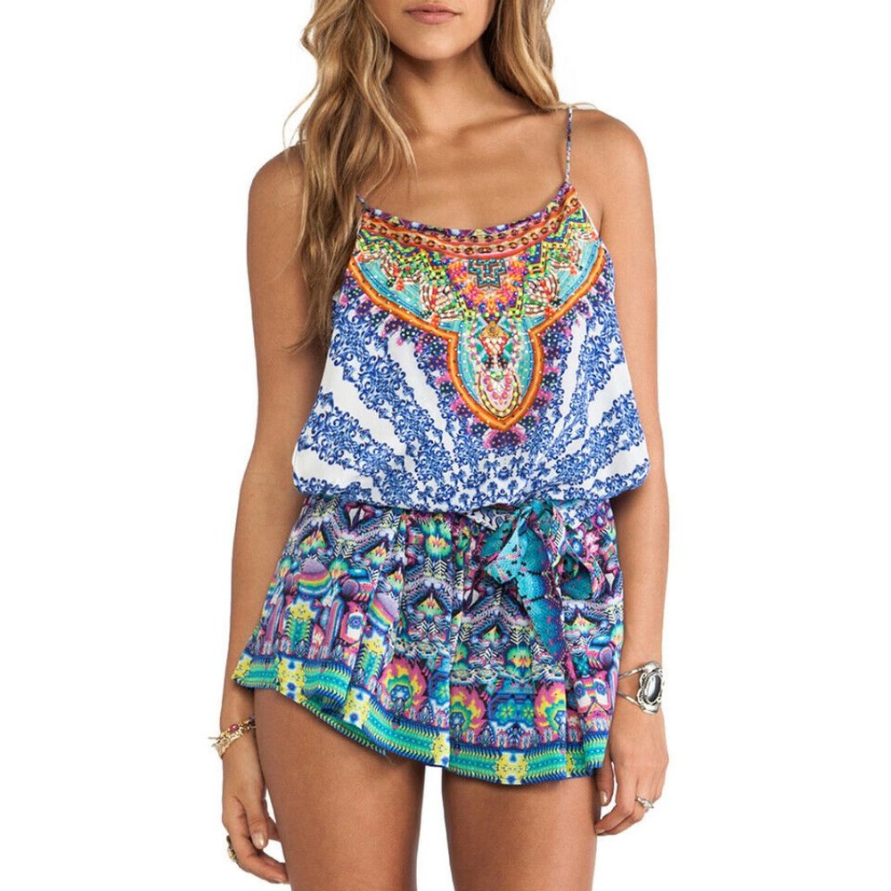 Camilla Romper Artesania Playsuit Drawstring Silk